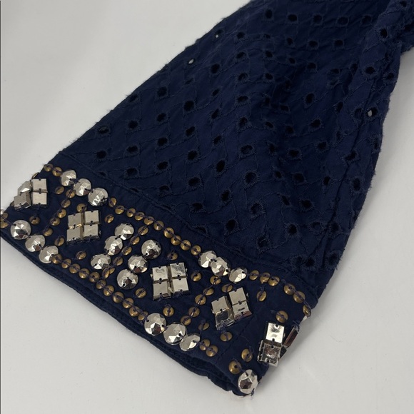 Chico’s Boho Eyelet Crochet Beaded Studded Sequins Coastal Open Cardigan Jacket - Picture 12 of 16